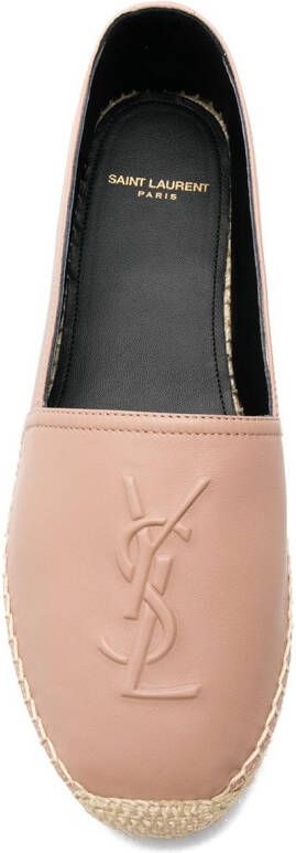 Saint Laurent Cassandre espadrilles met reliëf Beige