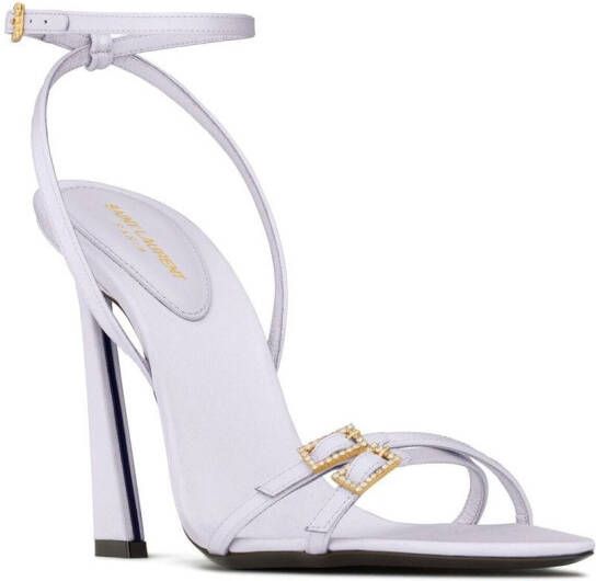 Saint Laurent New Nuit leren sandalen Grijs