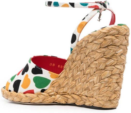 Saint Laurent Paloma espadrilles met sleehak Wit