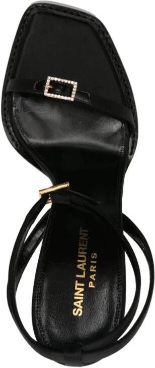 Saint Laurent Platz sandalen met plateauzool Zwart