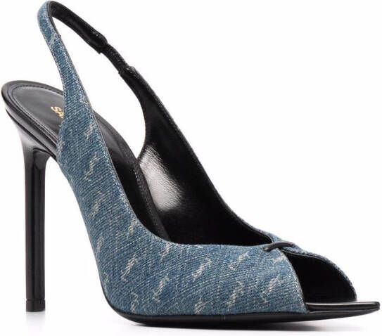 Saint Laurent Pumps met logoprint Blauw