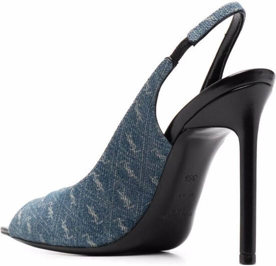 Saint Laurent Pumps met logoprint Blauw