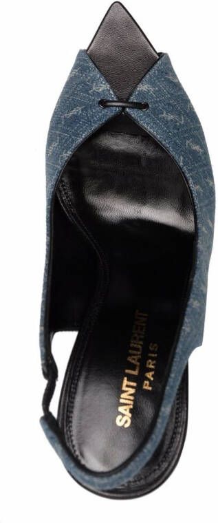 Saint Laurent Pumps met logoprint Blauw