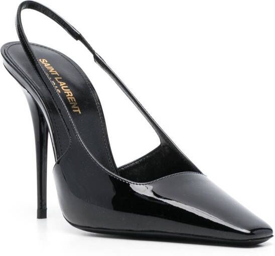 Saint Laurent Pumps met vierkante neus Zwart