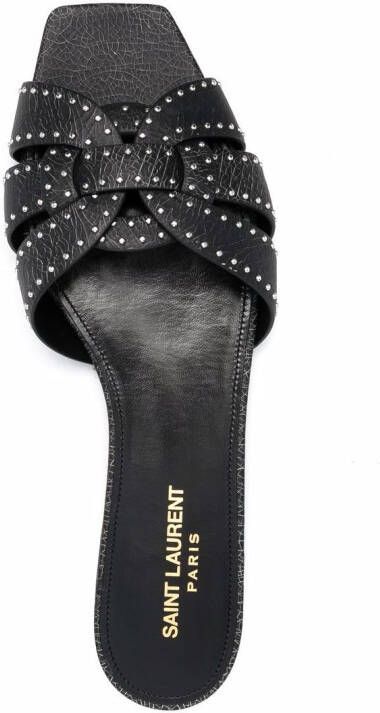 Saint Laurent Sandalen met studs Zwart