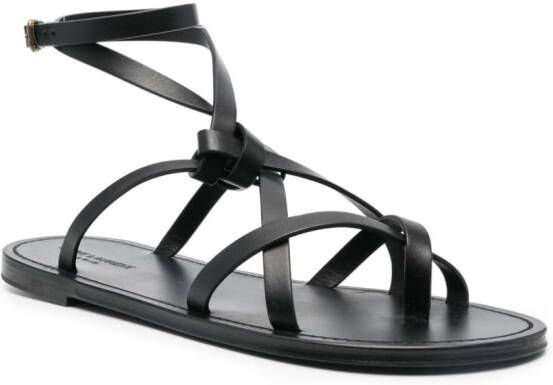 Saint Laurent Santo geknoopte sandalen Zwart