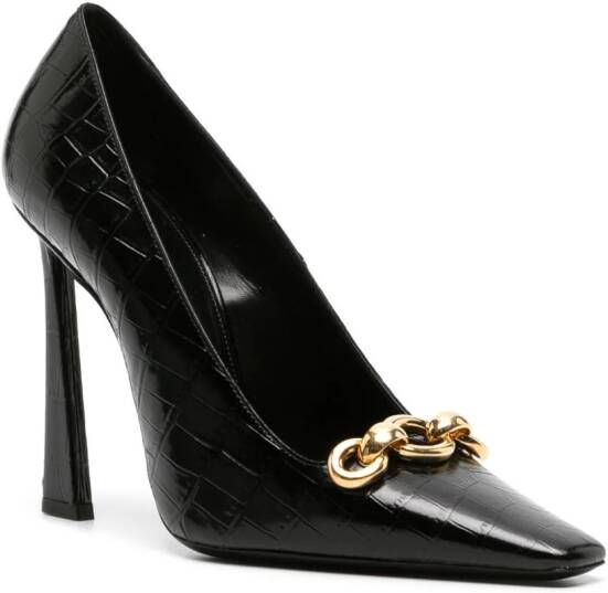 Saint Laurent Silvana 110mm pumps met ketting detail Zwart