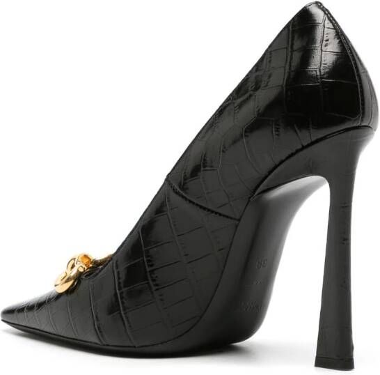 Saint Laurent Silvana 110mm pumps met ketting detail Zwart