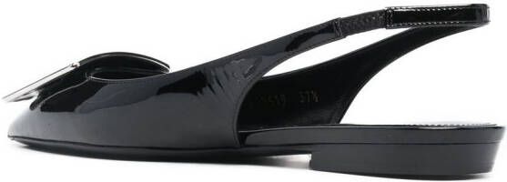 Saint Laurent Slingback pumps met puntige neus Zwart