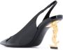 Saint Laurent Opyum 85 mm slingback pumps van lakleer Zwart - Thumbnail 3