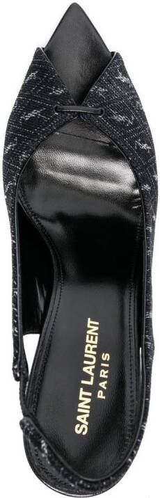 Saint Laurent Slingback sandalen met monogram Zwart