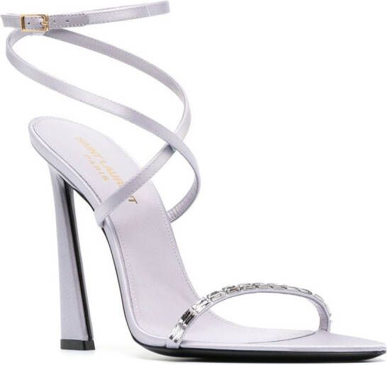 Saint Laurent Sandalen met open neus Paars