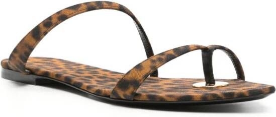 Saint Laurent Tanger slippers met luipaardprint Bruin