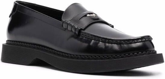 Saint Laurent Teddy Penny leren loafers Zwart