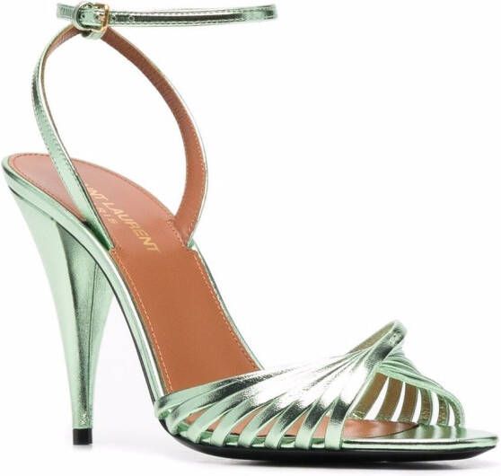 Saint Laurent 100mm Tina sandalen Groen