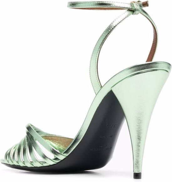 Saint Laurent 100mm Tina sandalen Groen