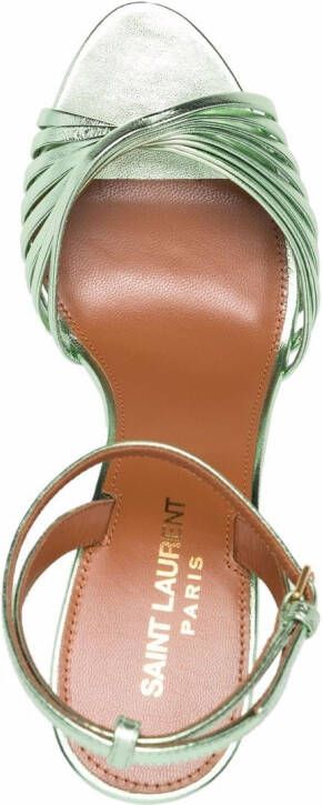 Saint Laurent Tina sandalen met bandjes Groen