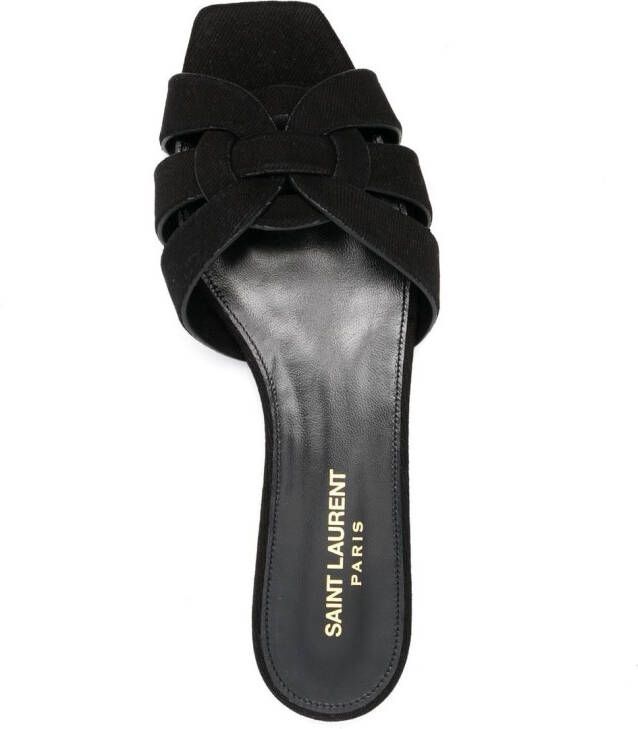 Saint Laurent Tribute sandalen met open neus Zwart