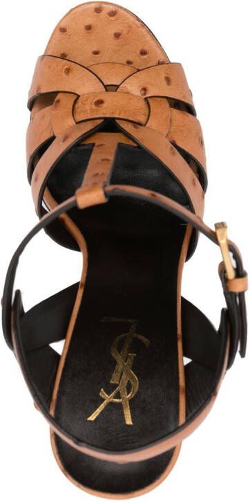 Saint Laurent Tribute sandalen met plateauzool Beige