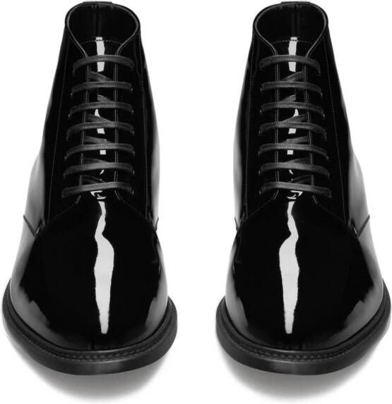 Saint Laurent Vaughn leren enkellaarzen Zwart