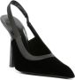 Saint Laurent Victoire 115mm fluwelen slingback pumps Zwart - Thumbnail 2