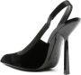 Saint Laurent Victoire 115mm fluwelen slingback pumps Zwart - Thumbnail 3