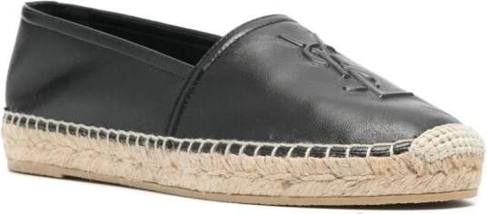 Saint Laurent YSL espadrilles met reliëf Zwart