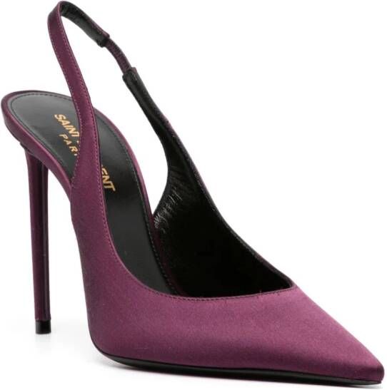 Saint Laurent Zoe leren pumps Paars