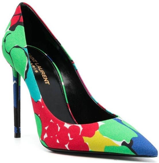 Saint Laurent Zoe pumps met bloemenprint Groen