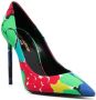 Saint Laurent Zoe pumps met bloemenprint Groen - Thumbnail 2