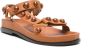 SANDRO Leren sandalen met studs Bruin - Thumbnail 2