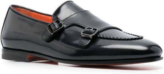 Santoni Leren loafers Zwart