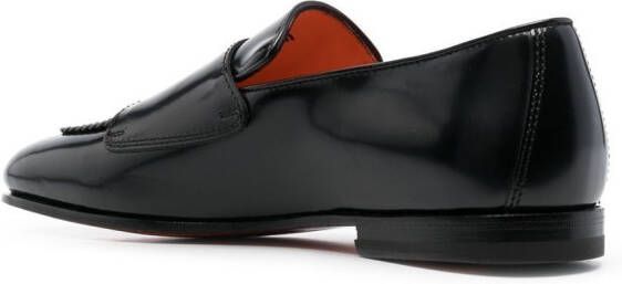 Santoni Leren loafers Zwart