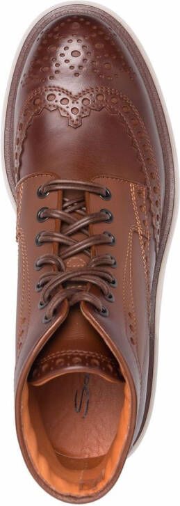 Santoni Breakout brogue enkellaarzen Bruin