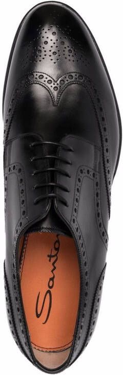 Santoni Brogues met ronde neus Zwart