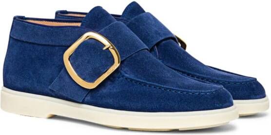 Santoni Suède enkellaarzen Blauw