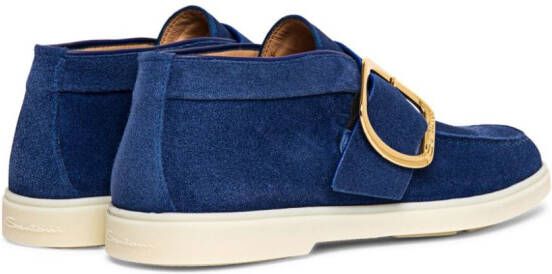 Santoni Suède enkellaarzen Blauw