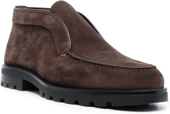 Santoni Leren loafers Bruin