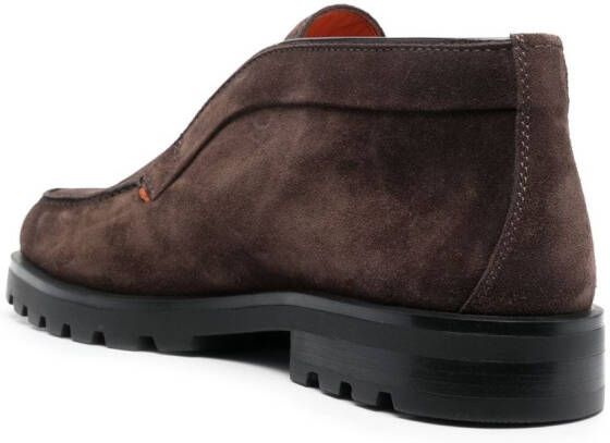 Santoni Leren loafers Bruin