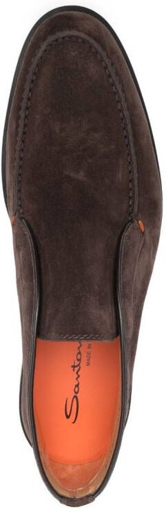 Santoni Leren loafers Bruin