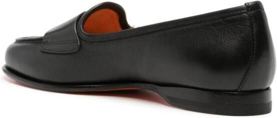 Santoni Leren loafers Zwart