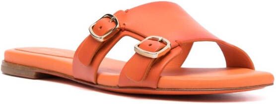 Santoni Slippers met dubbele gesp Oranje