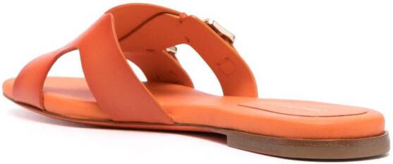 Santoni Slippers met dubbele gesp Oranje