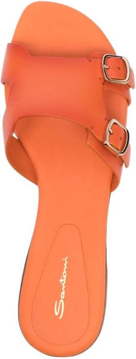 Santoni Slippers met dubbele gesp Oranje