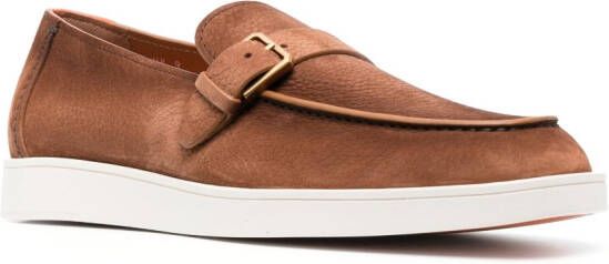 Santoni Dread leren loafers Bruin