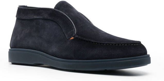 Santoni Enkellaarzen met ronde neus Blauw