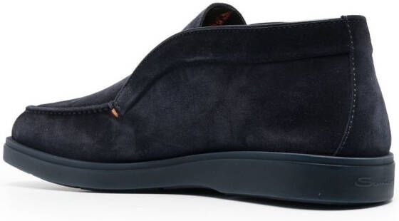 Santoni Enkellaarzen met ronde neus Blauw