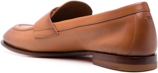 Santoni Loafers met platte zool Bruin