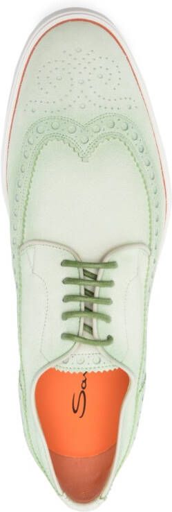 Santoni Geperforeerde brogues Groen