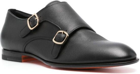 Santoni Leren loafers Zwart